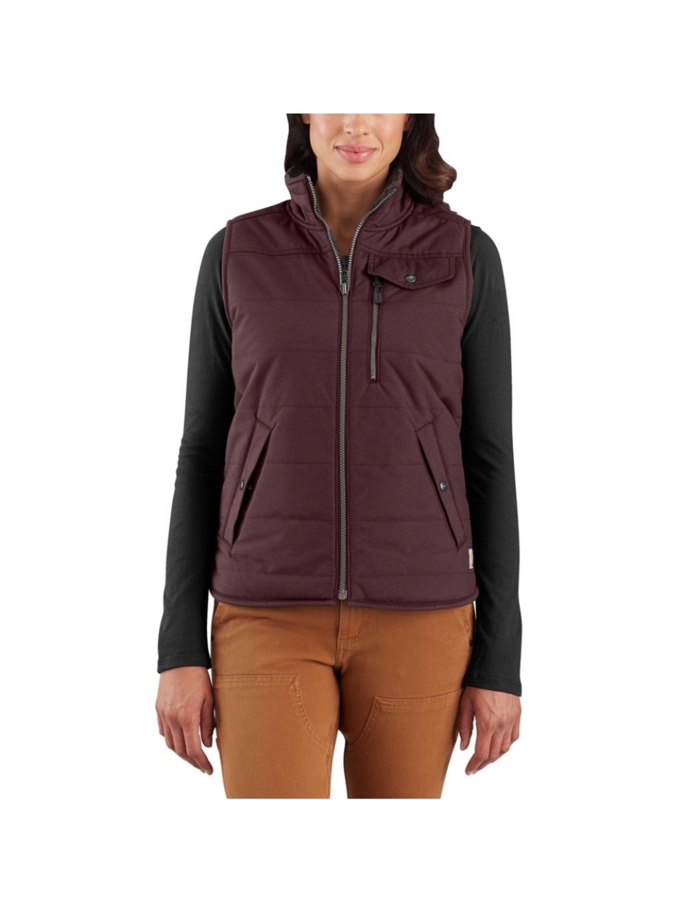 Carhartt Women's Utility Sherpa-Lined Reversible Vest Size XXL Color Dark Purple